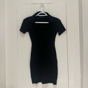 Zara Black Collared Mini Dress